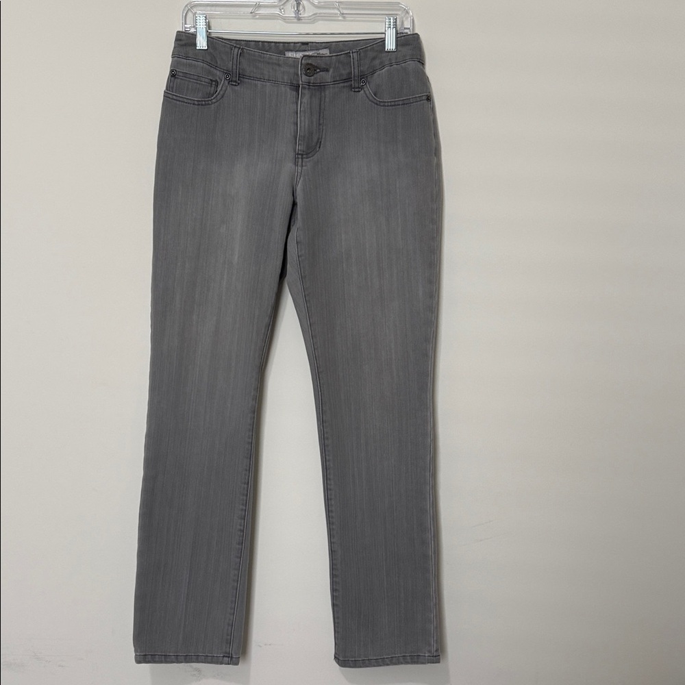 Chicos Platinum Straight Leg Gray Jeans, size 00 (2)